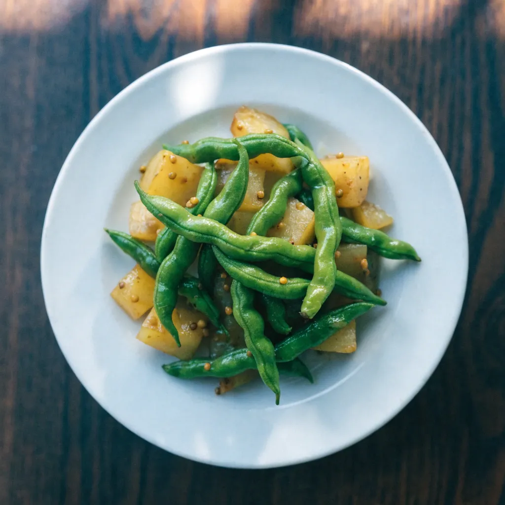 Guvar Bataka Sabji - Gujarati cluster beans and potato sabzi at Mummy's Tiffin, North York
